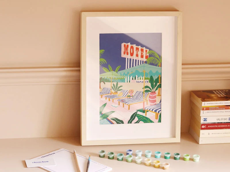 Coffret peinture au numéro - The Motel Pool par Jessica Smith