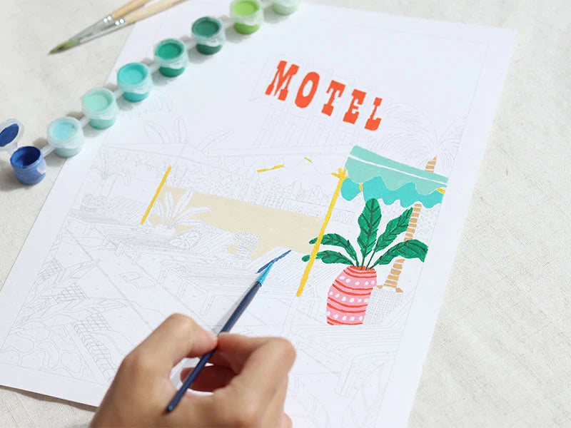 Coffret peinture au numéro - The Motel Pool par Jessica Smith