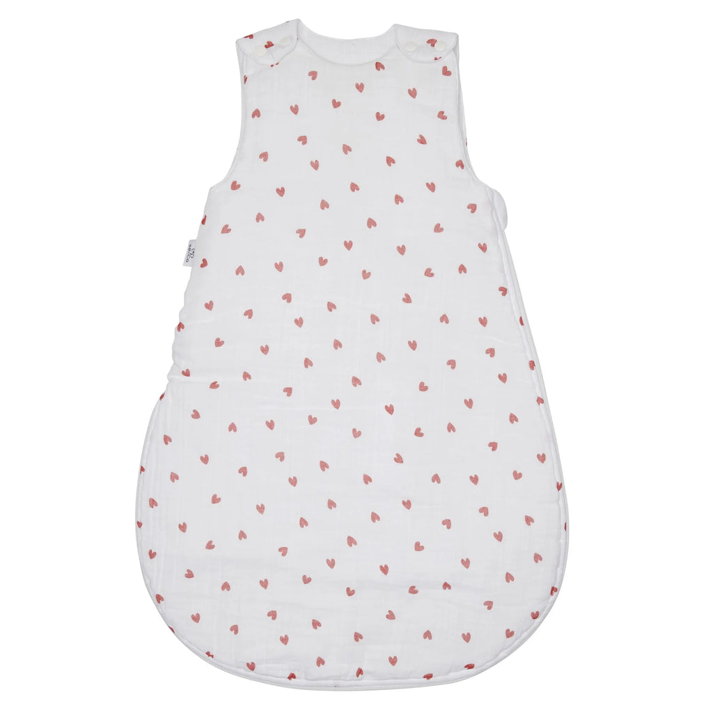 Gigoteuse blanc imp. cœurs rouges – Mon Petit Cœur