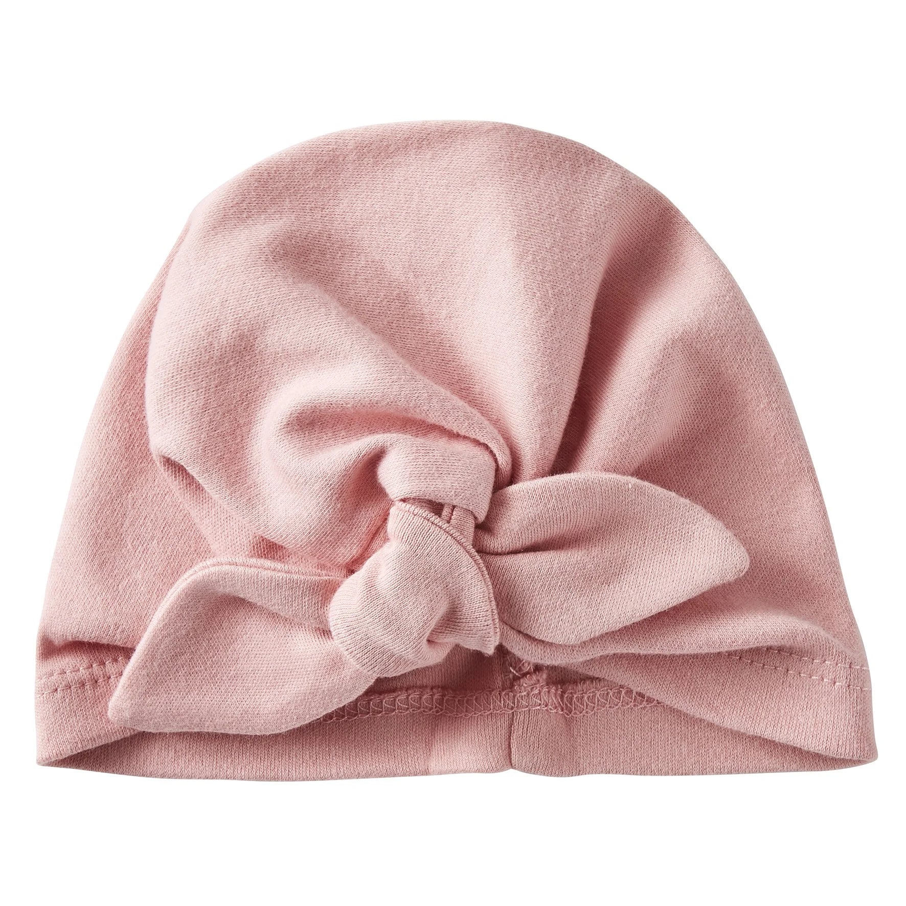 Bonnet forme turban rose thé