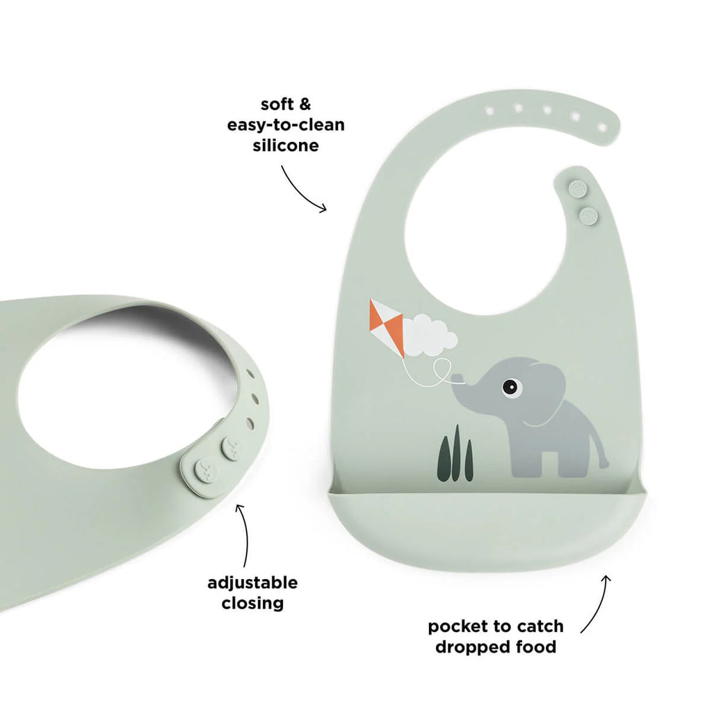 Bavoir silicone Playground Vert