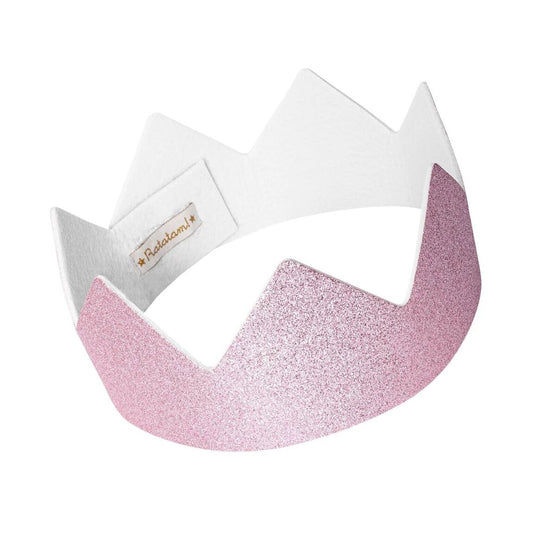 Couronne Rose à paillettes ajustable à velcro