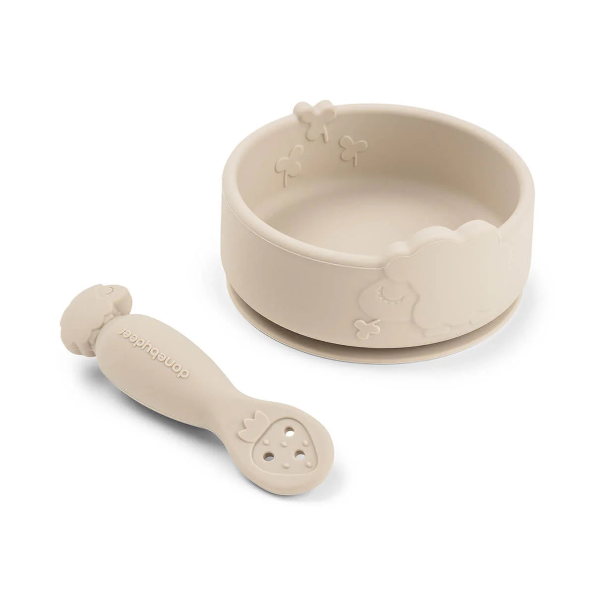 Set d'apprentissage Sheepy Sable - cuillère + bol ventouse