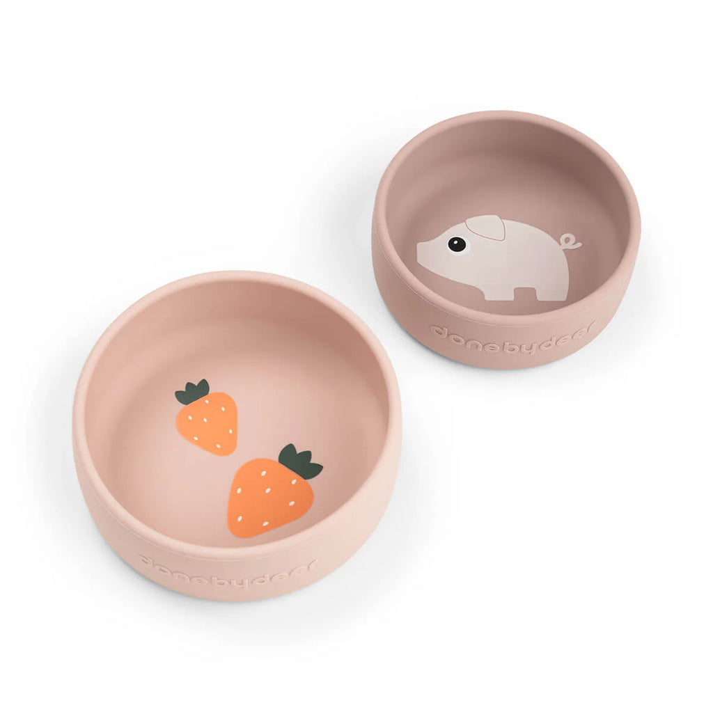 Bol silicone set de 2 Pigee Rose