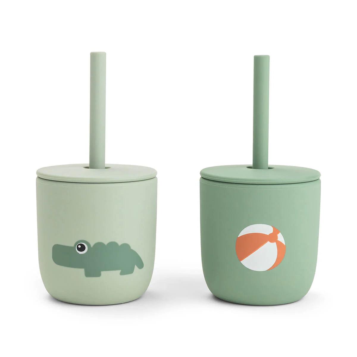 Gobelet et paille lot de 2 Playground Vert