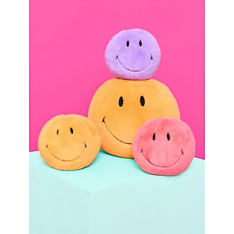 Peluche Smiley 13cm Fuzzy Corail