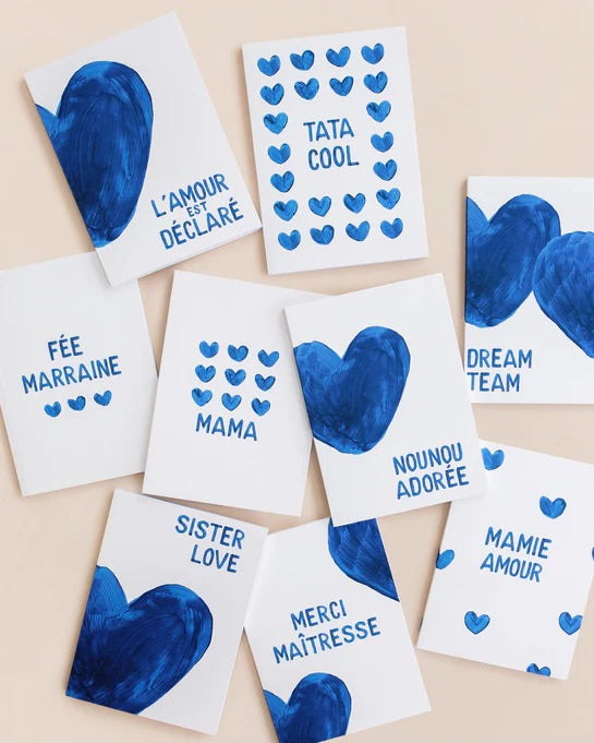 Le carnet Nounou adorée - cœurs bleus