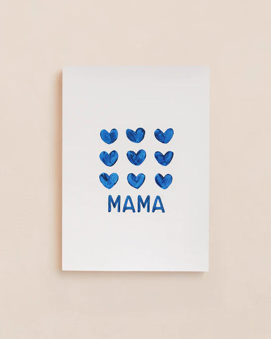 Le carnet Mama - cœurs bleus