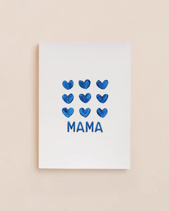 Le carnet Mama - cœurs bleus