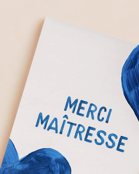 Le carnet Merci Maîtresse - cœurs bleus