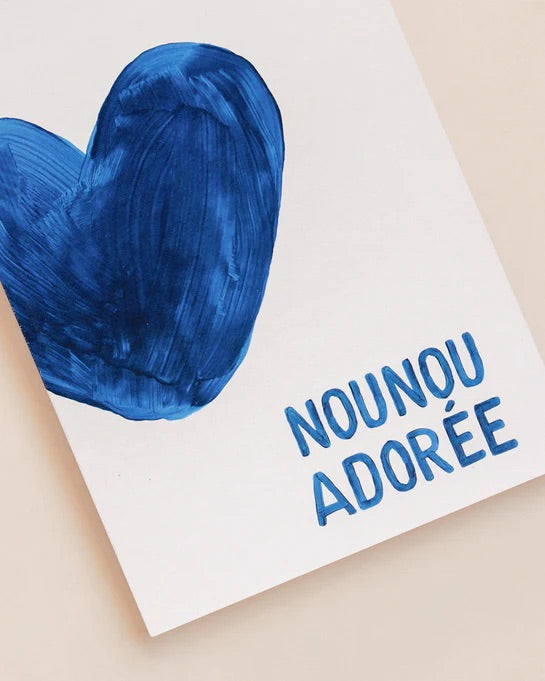 Le carnet Nounou adorée - cœurs bleus