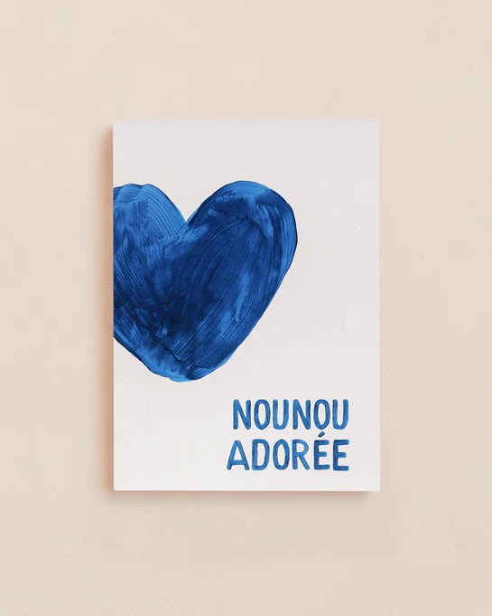 Le carnet Nounou adorée - cœurs bleus
