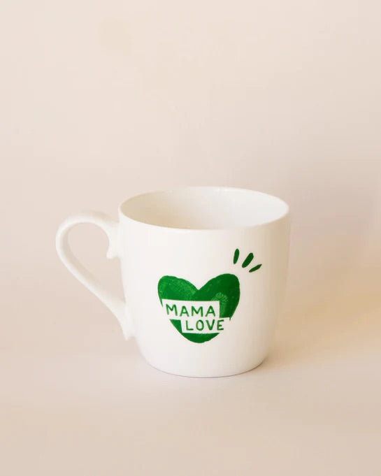 Le mug coeur Mama love - vert sapin
