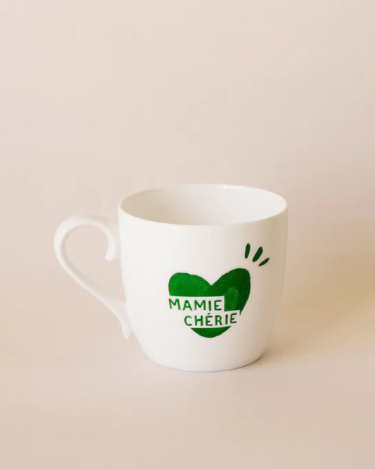 Le mug coeur Mamie chérie - vert sapin