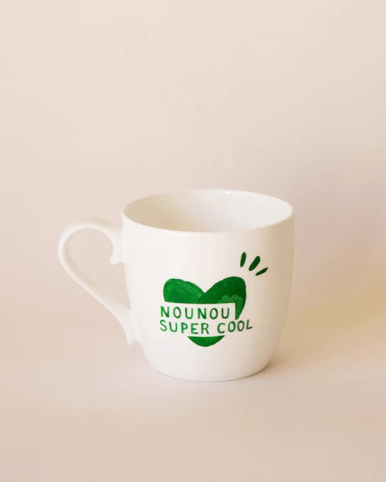 Le mug coeur Nounou super cool - vert sapin