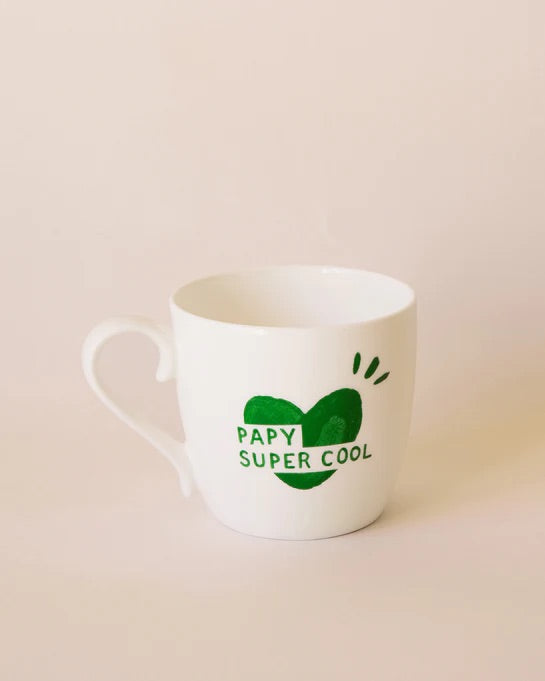 Le mug coeur Papy super cool - vert sapin