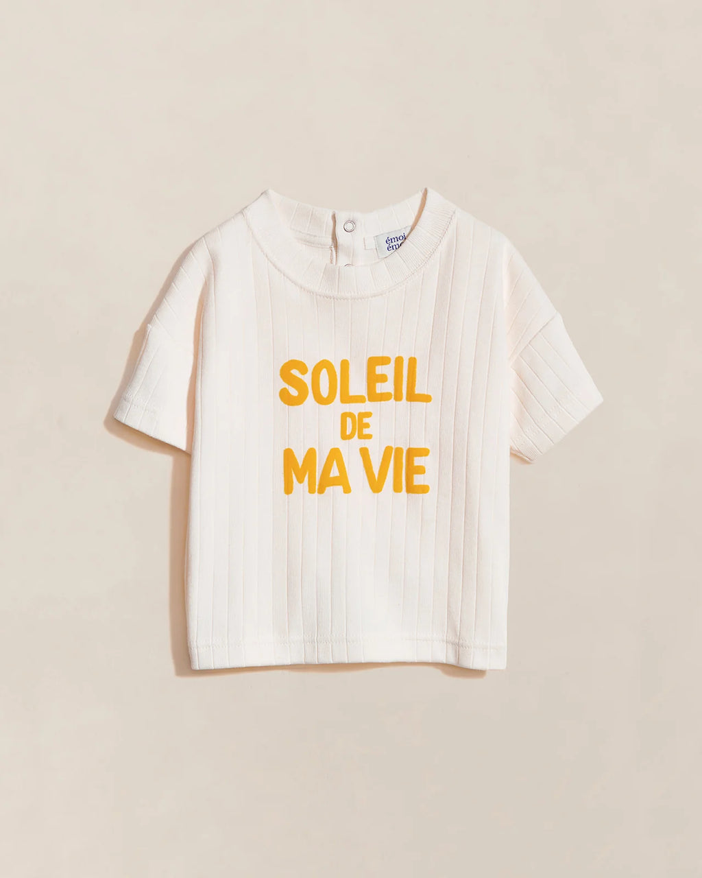 Le t-shirt Soleil de ma vie enfant en coton bio - crème