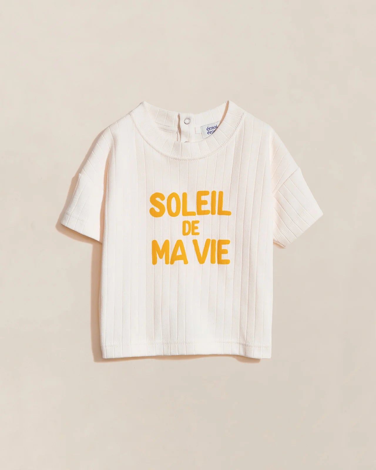 Le t-shirt Soleil de ma vie enfant en coton bio - crème