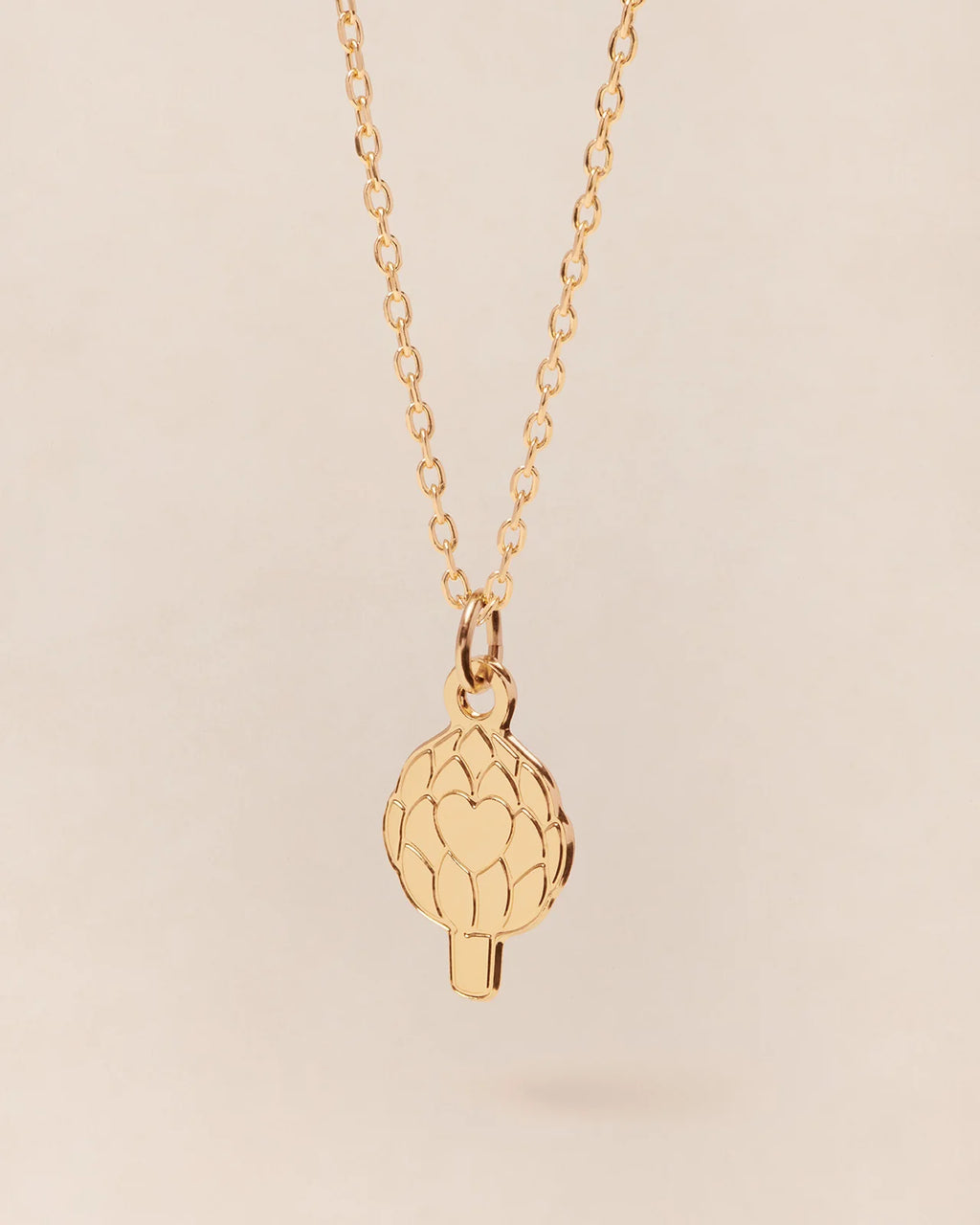 La médaille Cœur d'artichaut - dorée à l'or fin 24 carats