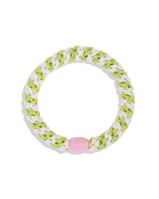 Élastiques à cheveux -RAYURES PAILLETTES ROSE CITRON VERT BALLET