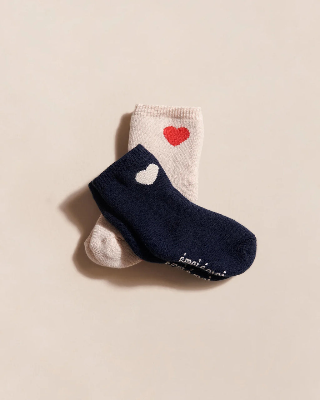 Les chaussettes bébé Coeur - crème