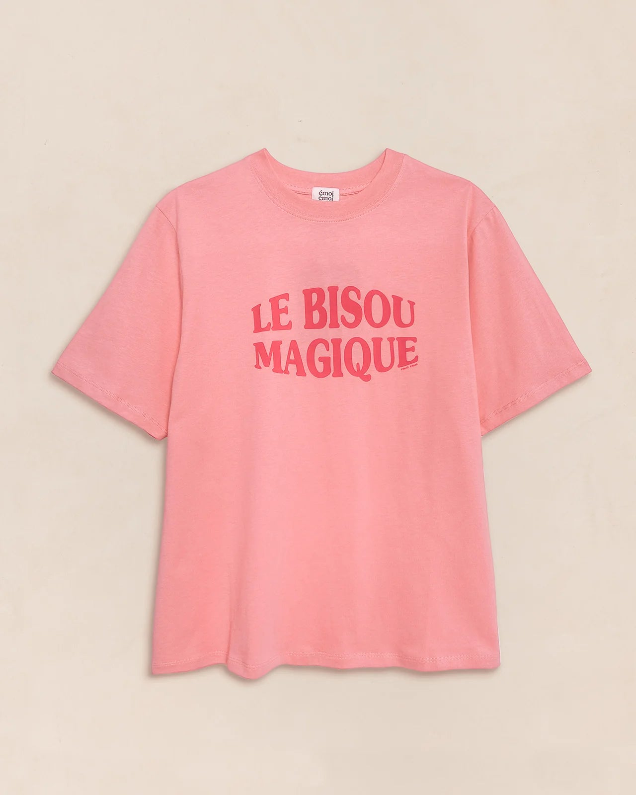 Le t-shirt Le bisou magique femme en coton bio - framboise