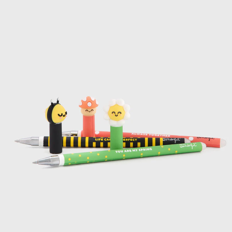 Lot de 3 Bo-Bos effaçables - Daisy Bee et Mushroom