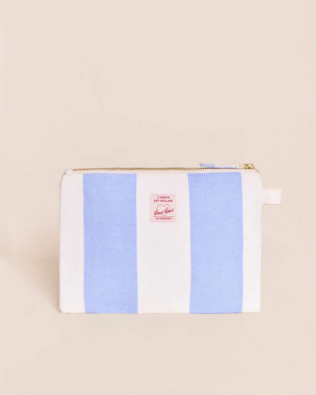 La pochette brodée Dream baby - rayures bleues