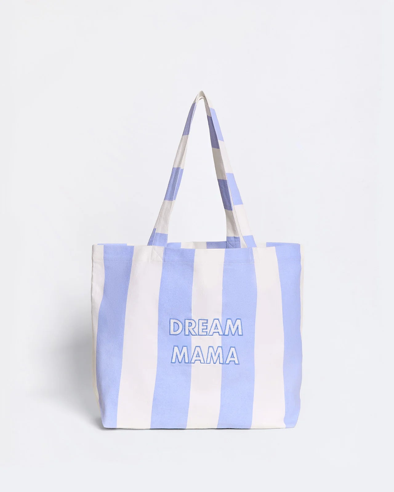 Le cabas brodé Dream mama - rayures bleues