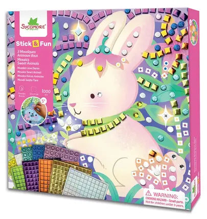 STICK'N FUN - S - MOSAIQUES - LES ANIMAUX DOUX - SYCOMORE