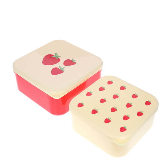 Lot de 2 boîtes à goûter fraises