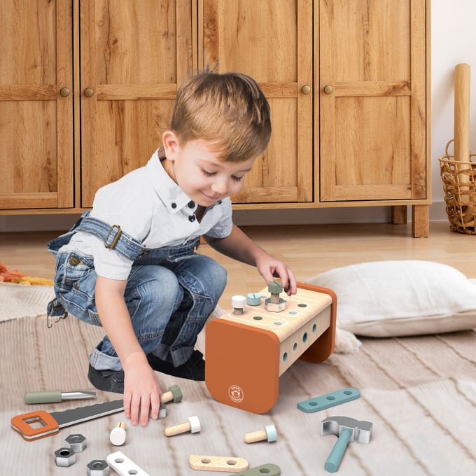 SPEEDY MONKEY Boîte à outil et établi de bricolage (2 en 1)