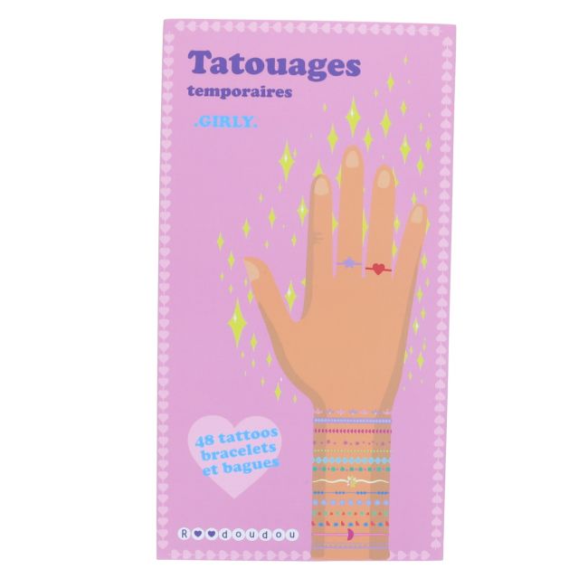 Set 2 planches de tatouages temporaires "Bijoux Girly"