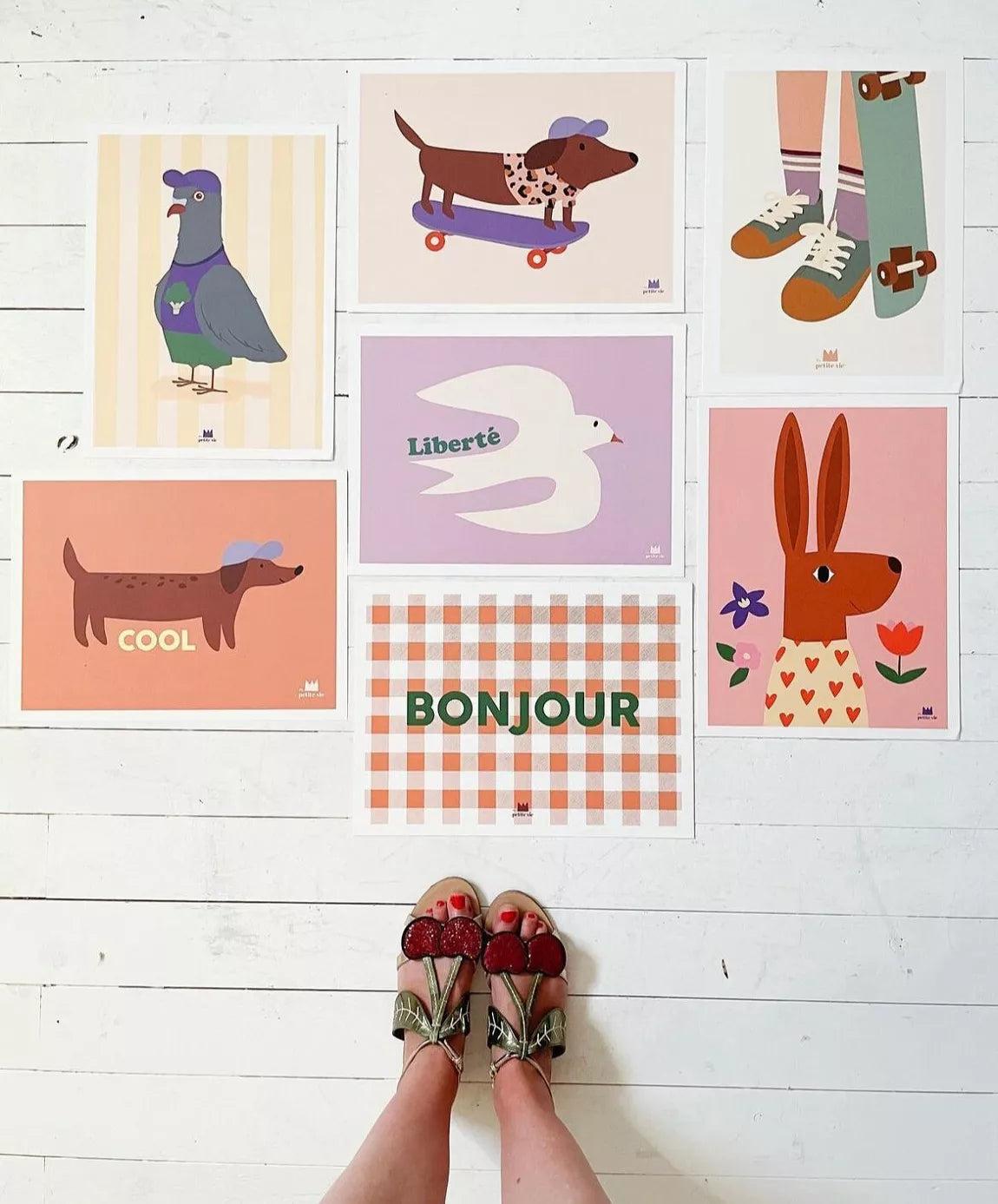 Affiche - décoration enfant - chien skateur