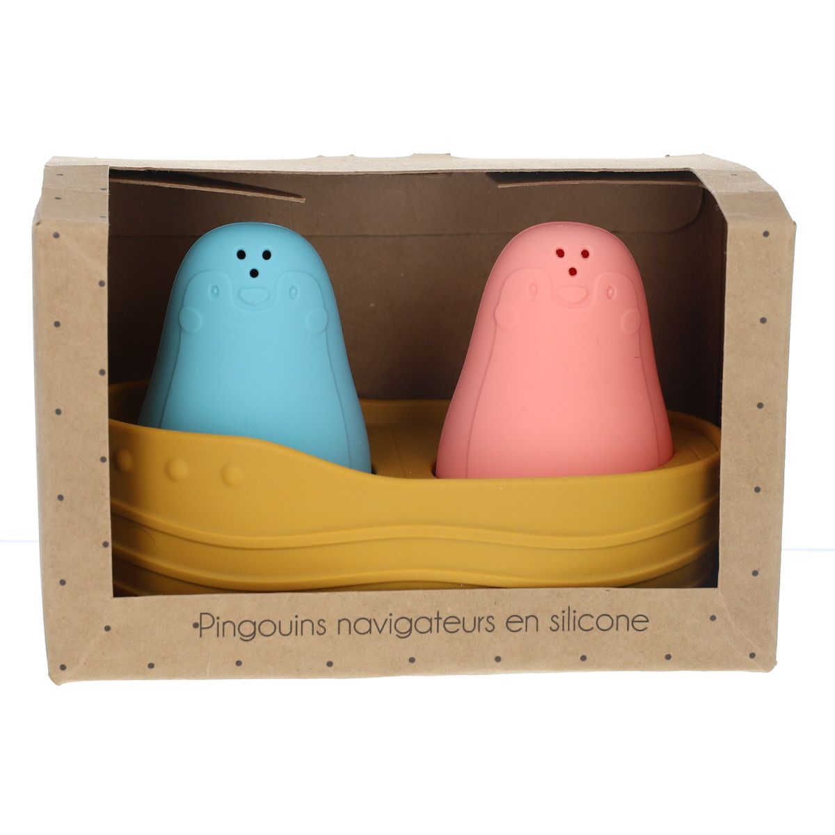 Jeu de bain en silicone bateau et pingouins