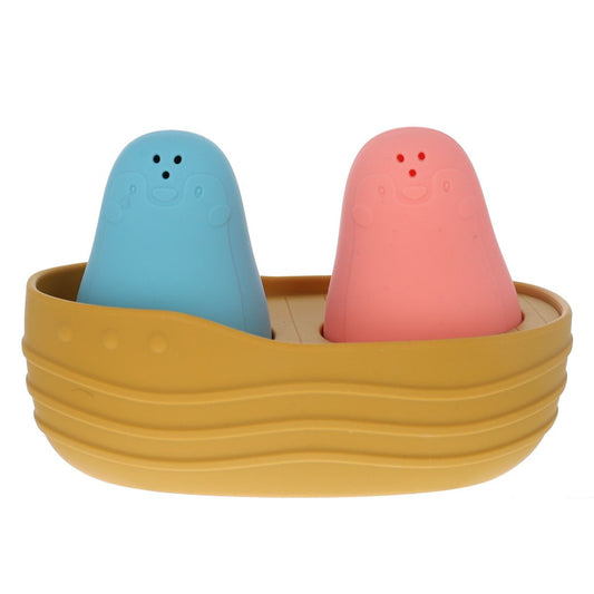 Jeu de bain en silicone bateau et pingouins