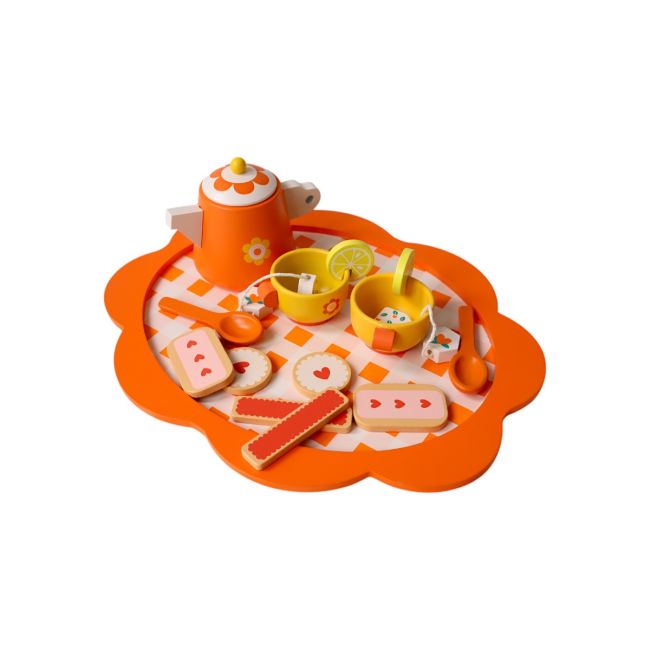 Service à thé fleurs retro