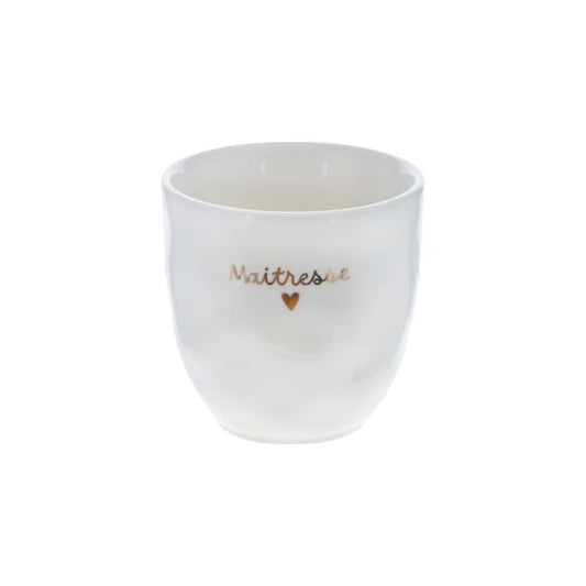 Tasse à café "Maîtresse" cœur doré