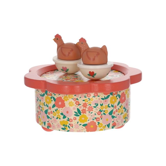 Boite à musique poules rousses