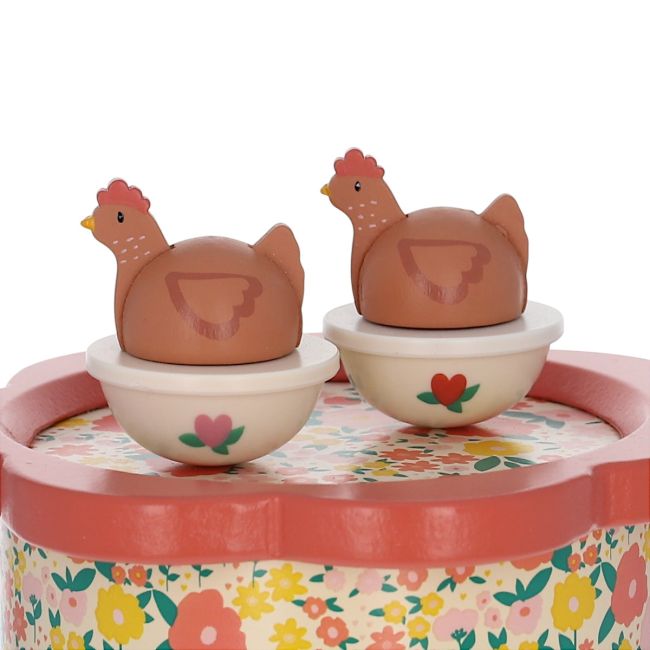 Boite à musique poules rousses