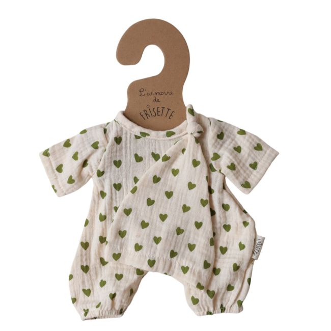 Pyjama poupée coeur vert