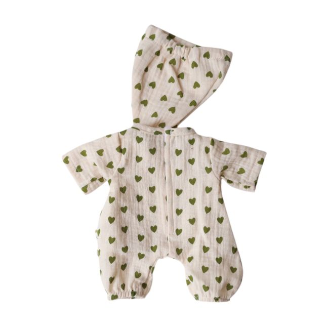Pyjama poupée coeur vert