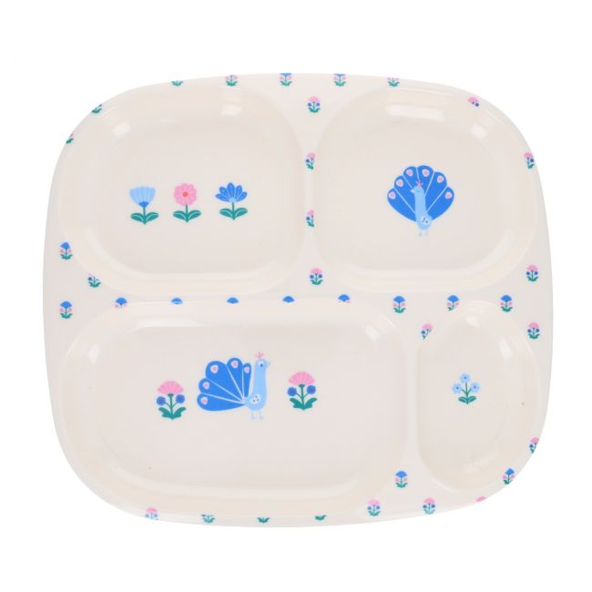 Assiette à compartiments fleurie - Joli Paon
