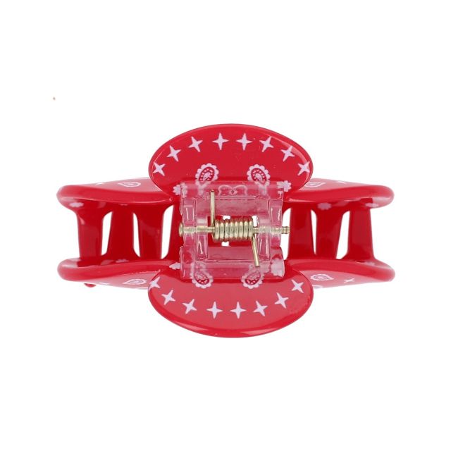 Pince à cheveux motifs bandana rouge - Le petit souk