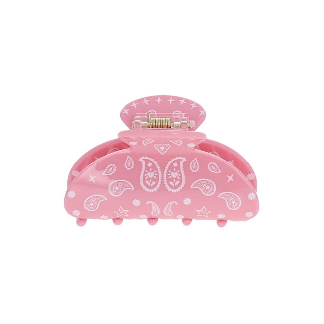 Pince à cheveux motifs bandana rose - Le petit souk