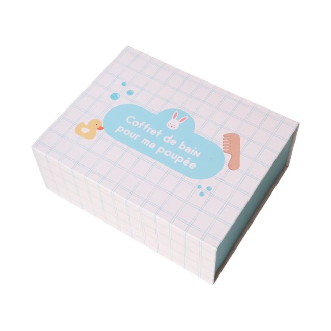 Coffret accessoires de bain pour poupée en bois