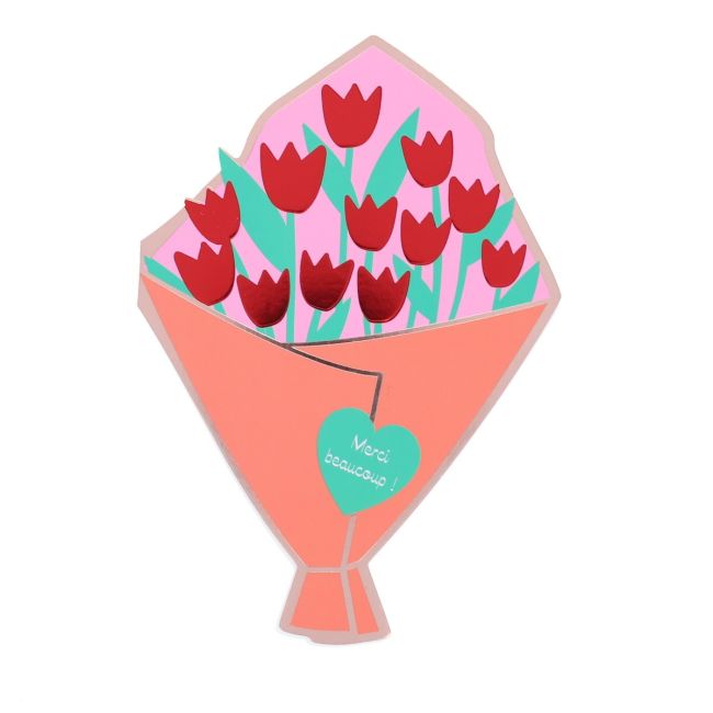 Carte de voeux bouquet de fleurs Merci