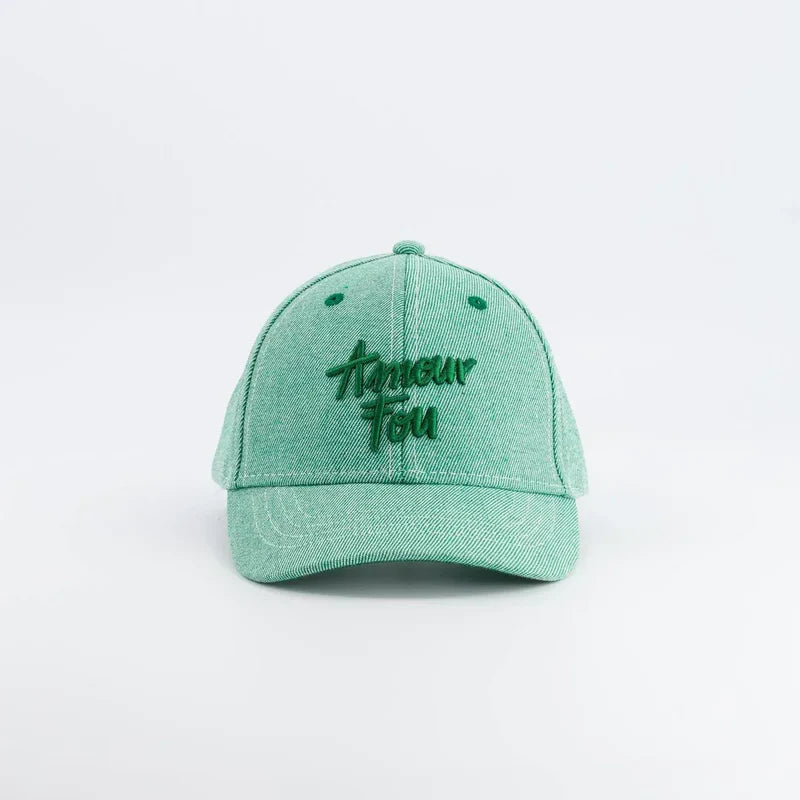Casquette Amour Fou denim vert | Enfant