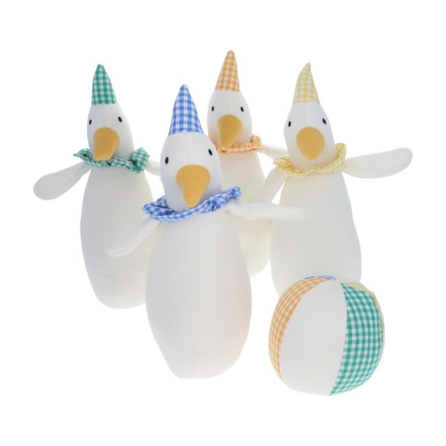 Jeu de quilles d'éveil peluches Oies - Dans la ferme