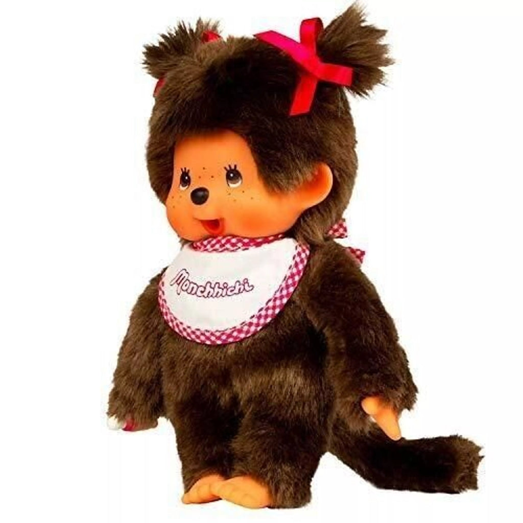 Monchhichi Fille bavoir rose et blanc 20 cm